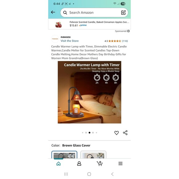 Candle Warmer Lamp with Timer Dimmable Electric Candle Warmer Candle Melter New - Picture 5 of 6